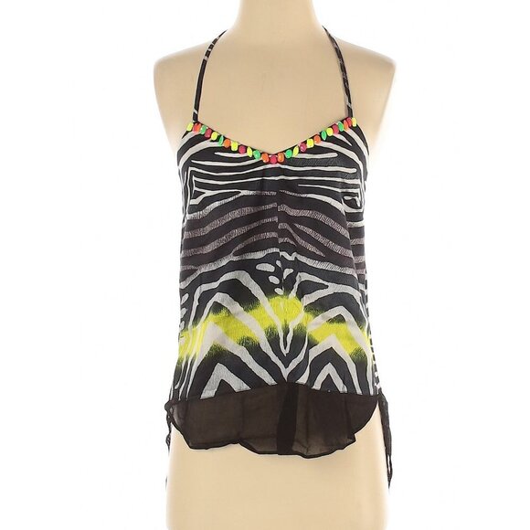 Line & Dot abstract animal print beaded halter tank NWT - Picture 1 of 7